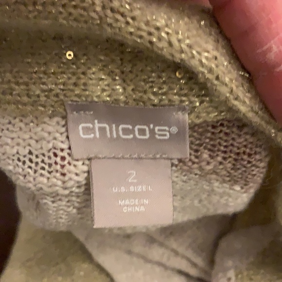 Chico’s Tunic Cardigan. Beautiful Pattern & Colors. Never Worn. Chico’s Sz 2 - Picture 10 of 10